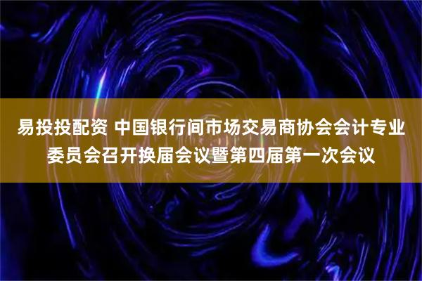 易投投配资 中国银行间市场交易商协会会计专业委员会召开换届会议暨第四届第一次会议